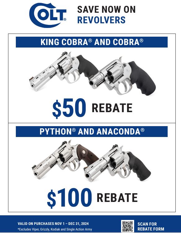 Image for news headline - Colt – Save Now On Revolvers Rebate